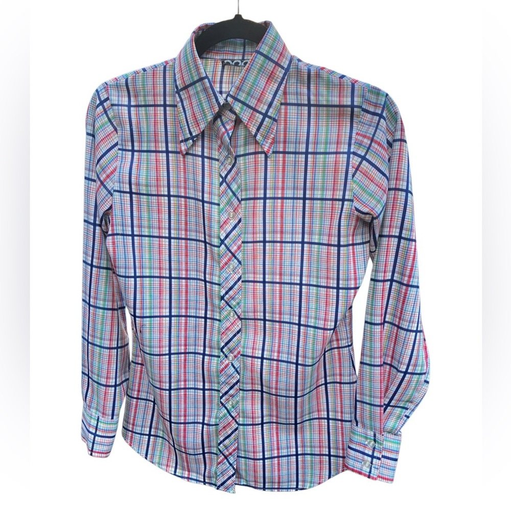 Vintage Womens GAP Multicolor Plaid Button Down Blouse Y2K‎